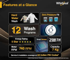 Whirlpool 7 kg Magic Clean 5 Star Fully Automatic Top Load Washing Machine Grey (MAGIC CLEAN 7.0 GENX GREY 5YMW)