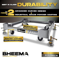 Bheema Series 100% Metal Body Dishwasher Stand with Wheel Trolley Replacement for Dishwasher Machine 8, 12, 13, 14, 16 Place, Adjustable Size, 200kg Load Capacity, by LSRP'S Universal Fit, Grey Color
