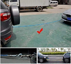 Syga 4 m 5 Tons Steel Wire Tow Cable Rope with Hooks for Cars (Blue)