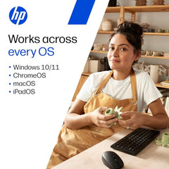 HP 350 Compact Multi-Device Bluetooth Wireless Keyboard; Spill Resistant; Swift Pair; OS Auto-Detection, LED Indicator, Battery Life Up to 24 Months, 3 Years Warranty