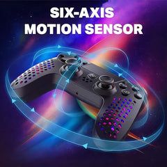 NITHO HEXAGON Wireless Gaming Controller for PS4, PS5 (with PS4 Games Only), PC, Android & iOS, Gamepad Joystick with 6-Axis Motion Sensor | RGB LED Lights | Vibration | Touchpad | Trigger Sets | Built-in Speaker