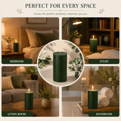 C Lal & Sons Silver Pillar Candle 2x2 Inch | Long Burning Decorative Wax Candle | 20H Burn Time | Unscented Candle for Home Décor, Wedding Decoration, Prayer, Meditation, Festivals & Romantic Ambience