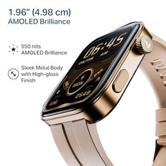 boAt Chrome Endeavour, Premium Metal Body, 1.96”(4.97cm) AMOLED Display,AI Coach Health Insights,Advanced S1 Processor,HRV,VO2 Max,Auto Watchface Refresh, Smart Watch for Men & Women (Fusion Blue)
