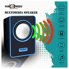Pick Ur Needs RGB Multimedia Speakers High Bass USB Powered Desktop Speakers with Dynamic LED Lights Wired Speakers for PC, Laptop & Gaming