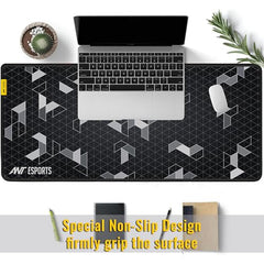 Ant Esports Pyramid Mouse Pad Gaming Mouse Pad Extended Mouse Mat (35.4*15.74*2mm) for Mouse Keyboard with Stitched Edges Waterproof Non-Slip Base Mousepads for Office Home Shop Gaming Extra Large
