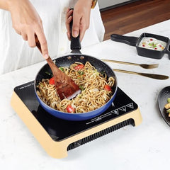Cello Induction Cooker Blazing 600+ | 1800 Watt Induction Cooktop | 2-in-1 knob design with Grade Crystal Shiny Glass Plate | Compact and Portable | Multi-Purpose Use | Red