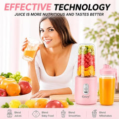 Juicer for Home ^ Lacossi Juicer Mixer Grinder with 1500mAh Battery, 6 Blades 3Gears Fast Blending, 2-Jar Capacity (400ml*2) | 40 Watts Bullet Rechargeable Portable Personal Juicer