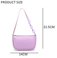 SYGA Women's Purple Handbags Crocodile Pattern Bag Ladies Shoulder Bag