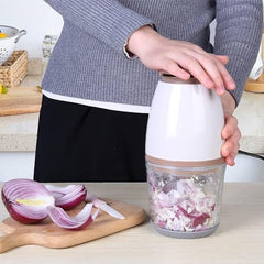 Electric Vegetable Chopper for Kitchen 700ml | 350W One-Touch Food Processor with 4 Stainless Steel Blades | for Onion, Garlic, Vegetables, Fruits, Nuts & Baby Food