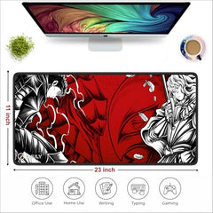 SMULY Gaming Mouse Pad, Large Desk Mat 58.5 x 28 cm, Extended Washable Mousepad, Desk Pad, 2mm Thick Non-Slip Rubber Base, Stitched Edges, Smooth Surface (Multicolour) β Red Hoodie Spider Design