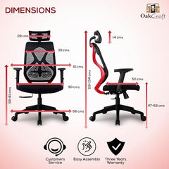 Oakcraft Hurricane Premium Ergonomic Office Chair | Dynamic 2D Lumbar Support | High-Back Executive Chair for Office, Home & Workstation