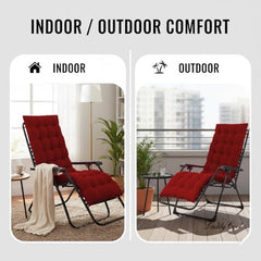 DADDY COOL Multipurpose Extra Long Rocking Chair Cushion for Outdoor and Indoor/Chair pad for Home & Office Chair Filling 18 x 50 Inch Pack of 1 Dark Green (Only Cushion)
