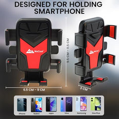 WeCool Bike Mobile Holder - Mirror Fit Mobile Holder for scooty/Scooter/Bike/Motorcycle-with One Click Button Controlled Phone Mount Ideal for Maps and GPS Navigation with Auto Locking,Firm Grip