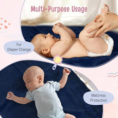 LuvLap Instadry Waterproof Baby Dry Sheet, Small Size 50x70 cm, Extra Absorbent Quick Dry Sheet for New Born,Toddler, Anti-Piling Fleece for Baby, Bed Protector, Pack of 2, Maroon & Navy Blue