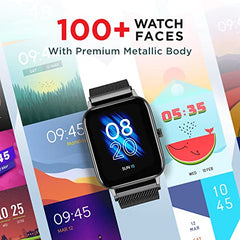 boAt Ultima Regal w/ 2.01”(5.10 cm) Crystal-Clear AMOLED Display, 1000 NITS Brightness,Premium Metal Body, Functional Crown, 100+ Sports Modes, Fitness Smart Watch for Men & Women (Steel Black)