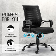 Da URBAN® Dysen Office Chair, High Back Mesh Ergonomic Home Office Desk Chair with 1 Year Warranty,Tilt Lock Mechanism (Grey)