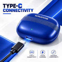 Kratos TW02 Ear Buds Wireless with 60H Playtime, Noise Isolation & Clear Calls, Bluetooth Earbuds with Voice Assistant, Ear Buds with Bluetooth V 5.3 & with Type C Fast Charging, IPX5 TWS Earphones