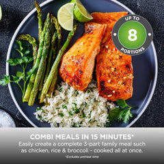 Ninja Combi 14-in-1 Multi-Cooker, Oven, & Air Fryer (12.5L) | HyperSteam & Air Fry Technology, Cooks 3-Part Family Meals in 15 Mins, Healthy Oil-Free Cooking, Digital Display