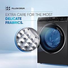 Haier 8 Kg 5 Star Inverter Direct Motion Motor Fully Automatic Front Load Washing Machine (HW80-IM1479CS8U1, 525 Super Drum, Puri Steam, Dark Jade Silver)