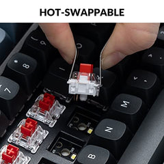 Keychron K10 Pro Wireless Custom Mechanical Keyboard, QMK Programmable Bluetooth 100% Layout with Silent Red Switch White Backlight Compatible with Mac Windows Linux