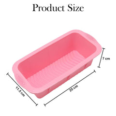 MOMISY Silicone Bread & Loaf Pan Mould | Fruit Cake, Pastry Making Pan | Baking Mould Rectangle (Pink)