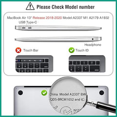 EooCoo Clear Case for Apple MacBook Air M1 13.3 inch Laptop Cover 2018-2021