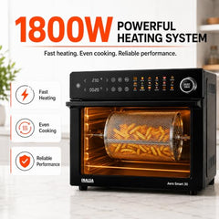 INALSA Air Fryer Oven 30 Ltr, 1800 W, Multi-Cooker, Air Fry, Aero Smart 30 | Stainless Steel Air Fryer Interior, 18 Preset, 9 Accessories, Digital Display Oven