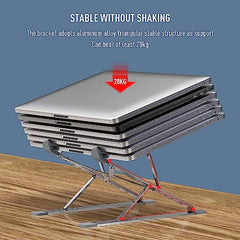 Amazon Basics ABS 2-in-1 Laptop and Mobile Stand, Ergonomic, Adjustable Height, Anti-Slip Base, Heat Dissipation, Portable, Lightweight, Compatible with All Laptops Up to 15.6" (Black)