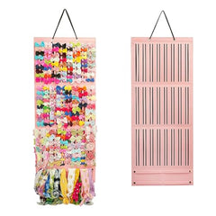 HASTHIP Hair Clip Organizer, 3-Layer Wall Hanging, Large Capacity, Pink