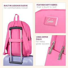 Genie Breezy Laptop Backpack for Women & Girls (17 Inches) | Stylish Office, College & Travel Laptop Backpack | Multi-Compartment, Padded Laptop Sleeve, Water Resistant | Grey