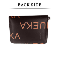 SYGA Women's Fashion Wallet, Double Zipper with Card Slots and Coin Pouch(Letters - Brown)