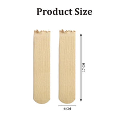 MOMISY 3 Pairs of Baby Spring Winter And Autumn Combed Cotton Mesh Long Tube Knee-High Socks- 0 to 6 Months