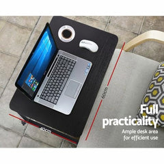 TECHNOVIBES Foldable Study Table/Bed Table/Foldable and Portable Wooden/Writing Desk for Office/Home/School (Wooden with Black Leg)