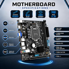 TAKKSON Core i5 Desktop Computer PC | Core i5 4th Gen | 8 GB RAM | 128 GB SSD | HDMI | VGA | Ethernet | HD Graphics | USB 3.0 | Windows 11 Pro & Office