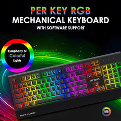 Ant Esports MK4000 Smartchoice Mechanical Gaming Keyboard, RGB LED Backlit Aluminium Base, Hot Swappable Switches, Full Size 104 Keys,Fully Programmable Red Switch, Wired USB, PC Laptop PS5 Compatible