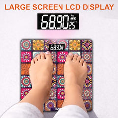 ANT Flora Mandala Digital Personal Weighing Scale for Body Weight | 180kg Capacity | 50g Accuracy | High Precision Strain Sensor | 4mm Tempered Glass | LCD Display | Auto On/Off | 40 Months Warranty
