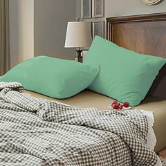 safhome Soft Pillow Covers 20 x 32 Inches - 100% Egyptian Cotton 400 Thread Count Set of 2 Pillow Cover Set Envelope Closure Hotel Quality Pillowcase - Aqua Blue