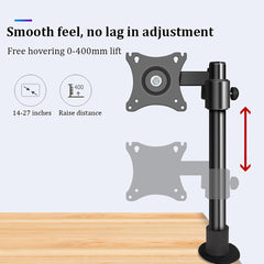 SYGA Monitor Stand Arm Desk Mount Fully Height Adjustable Bracket with C-Clamp & Gronment 180 Tilt Rotation Supports 14 to 27 Inch Monitors and TV (40CM)