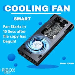 PiBOX India NVME M2 Enclosure Fan, SSD Enclosure - USB 3.2 10Gbps, Tool-Free M.2 NVMe Case, PCI-E NVMe Reader, USB-C, Supports M & B&M Keys, 2230/2242