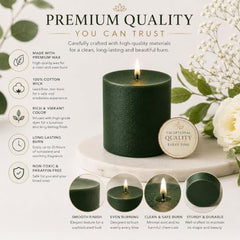 C Lal & Sons Silver Pillar Candle 2x2 Inch | Long Burning Decorative Wax Candle | 20H Burn Time | Unscented Candle for Home Décor, Wedding Decoration, Prayer, Meditation, Festivals & Romantic Ambience