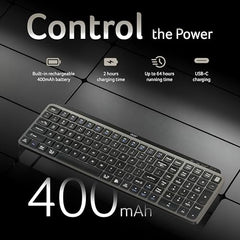 Acer KeyPro X105 Wireless Keyboard I Dual Mode 2.4GHz USB + BT 5.0 I 105 Keys Full Size Keyboard I Rechargeable 400mAh Battery I USB-C Charging I 64H Use I Windows Mac Android Compatible I Space Grey