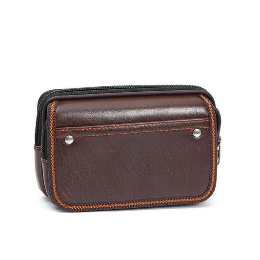 MOMISY Horizontal Mobile Cell Phone Holster Holder Pouch Case Belt Clip Case Leather Case Cover for Men (Brown)