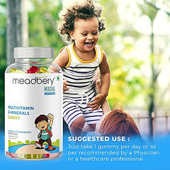 Meadbery Multivitamin Calcium Combo Gummy Bears Glutenfree Formula With Minerals And Vitamins B C D E B12 B6 For Kids Bone Health Growth Kids Bone Teeth Health 30+30 Tasty Gummies