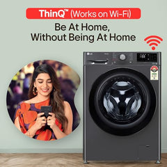LG Smart Choice, 9 Kg, 5 Star, AI Direct Drive Technology, Steam, 6 Motion DD & Wi-Fi Fully-Automatic Front Load Washing Machine (FHP1209Z5M, Intelligent & Convenient Fabric Care, Middle Black)