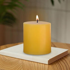Pure Source India Paraffin Wax Scented Pillar Candles for Home Decor Smokeless & Dripless Candle (Rose - Red) Set of 3.