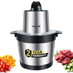 IBELL MT600SM Electric Chopper, 2-Yr Warranty, 6 Litre Stainless Steel Bowl, 1800W, Multi Purpose for Cutting Slicing Meat, Vegetables, Nuts & Fruits (Silver)