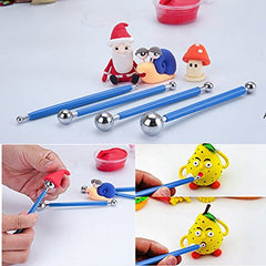 SYGA DIY Cake Tools, AmyTalk 4Pcs Metal Ball Baking Fondant Cake Tools Stainless Steel 8 Head Pen for Sugar Flower