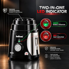 Indicon Rover 1350W Copper Motor Mixer Grinder with 4 Jars (3 Stainless Steel + 1 Juicer Jar), 3-Speed Control, Heavy Duty Grinding & Blending for Kitchen, Unbreakable ABS Body, Red