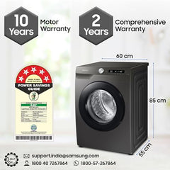 Samsung 8 Kg 5 Star Eco Bubble Technology, AI Control & Wi-Fi, Fully-Automatic Front Loading Washing Machine Appliance (WW80T504DAN1TL, Digital Inverter, In-Built Heater, Inox)