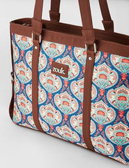 ZOUK Office Bag | Stylish Bags for Office Use | Laptop Bag 15.6 inch | Stylish Tote for Office Use | Purse for Women | Vegan Leather Handbag | Daily & Travel Use | Multicolor Mandala Print